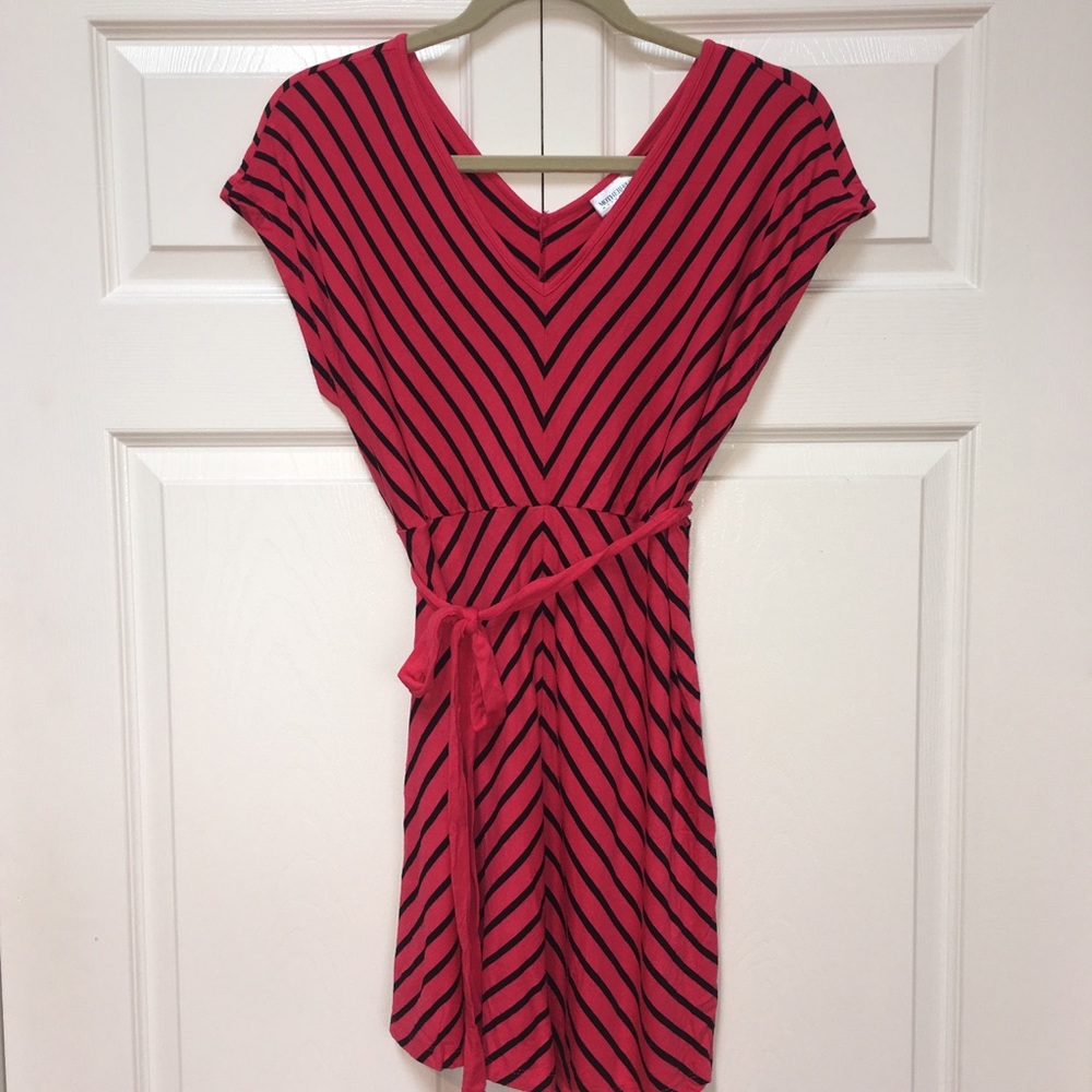 Motherhood Maternity Black & Pink Striped Top